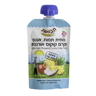 מחית תפוח אננס וקרם קוקוס אורגני